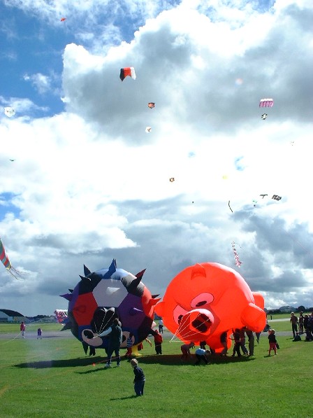 Kite Day on Father's Day - Ohakea Air Force Base, Manawatu, New Zealand - 3 September 2000