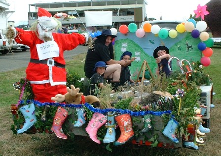 Floats Ready for Feilding's Christmas Parade, Feilding, Manawatu, New Zealand - 10 December 2000