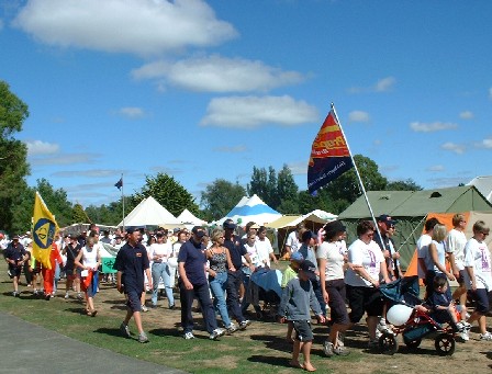 Relay Participants - NZ debut of 'Relay for Life' for Manawatu centre of the Cancer Society of NZ, Massey College of Education grounds, Palmerston North, Manawatu, New Zealand - 10-11 March 2001