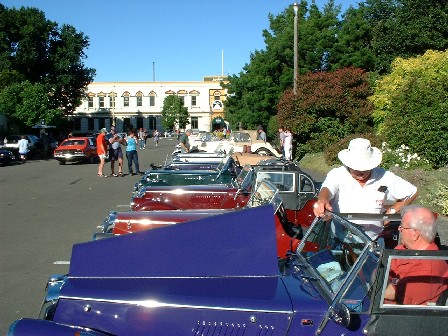 'T Car' Club Annual Rally 2002, High Flyers building in background, The Square, Palmerston North, Manawatu, New Zealand - 3 February 2002