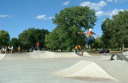 'Jamie' takes to the air, Skateboard Park at Railway Land, Palmerston North, Manawatu, New Zealand - 6 February 2002