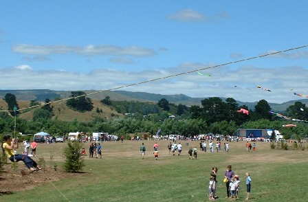 A variety of events for the public in the Festival of Manawatu, alongside the Manawatu River, Hokowhitu, Palmerston North, Manawatu, New Zealand - 9 February 2002