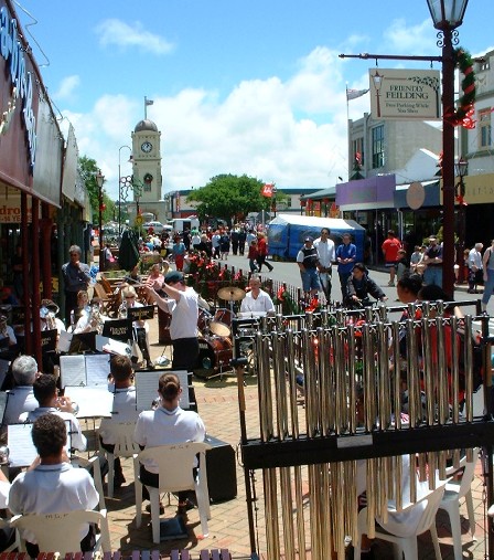 Feilding Brass and others entertain during Feilding's Christmas Carnival & Parade day, Feilding, Manawatu, New Zealand - 14 December 2003