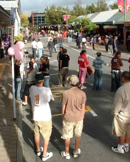 Soaking up the atmosphere of Palmerston North's George Street Carnival, Palmerston North, Manawatu, New Zealand - 11 April 2004