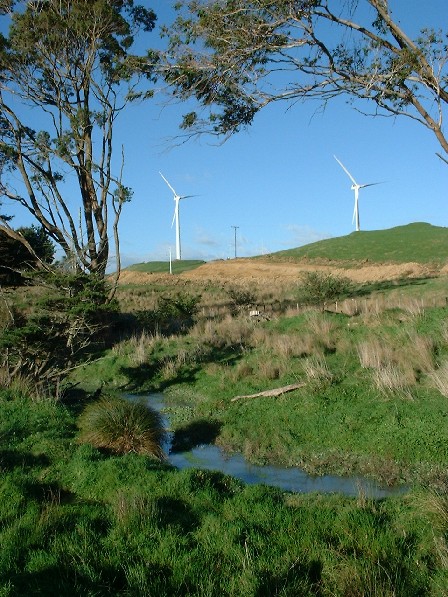 One of many views of the new Te Apiti Wind Farm, north side of Manawatu Gorge, Tararua & Manawatu, New Zealand - 7 June 2004