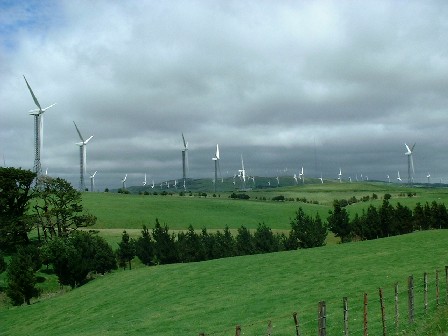 Looking South at the Wind Power Farm on the Tararua Ranges, Manawatu, New Zealand - 8 January 2005