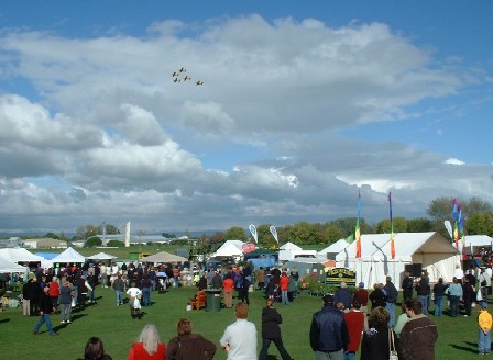 Manfeild Park Garden Festival, including entertainment in the air, Feilding, Manawatu, New Zealand - 8 May 2005