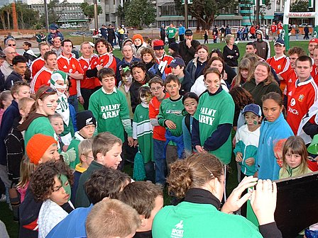 Team supporters continue the challenges - Lions vs Manawatu - The Square, Palmerston North