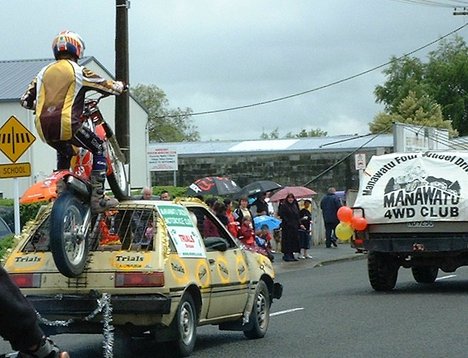 Don't try this at home. Ashhurst Christmas Parade, Manawatu, New Zealand - 9 December 2006