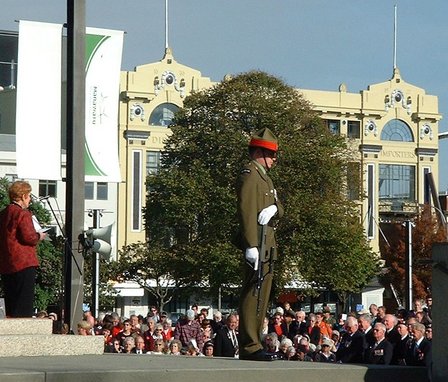 Her Worship the Mayor of Palmerston North, Mrs Heather Tanguay, gives The Address - Cenotaph, The Square, Palmerston North - 25 April 2007