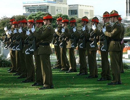 Ready for Firing Of Volleys, ANZAC DAY, The Square, Palmerston North - 25 April 2007